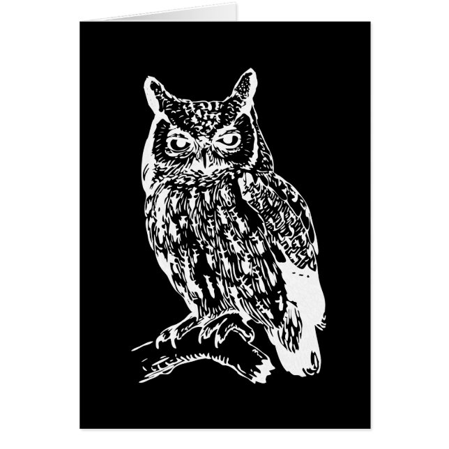 Arte de búho negro y blanco (Frente)