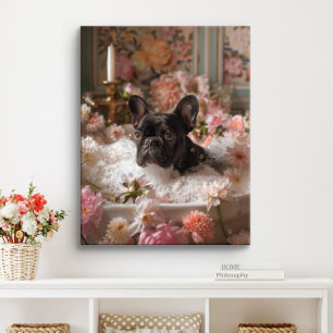 Arte de Bulldog Francés   Frenchie en Bañera Baño