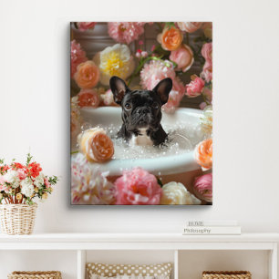 Arte de Bulldog Francés   Frenchie en Bañera Baño