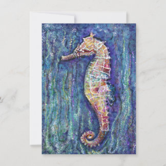 Arte de caballitos de mar, tarjetas de notas en bl