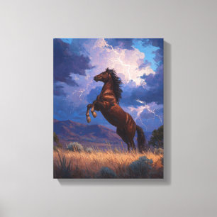 Arte de caballo encabritado con tormenta
