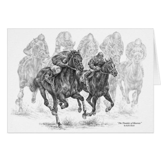 Arte de caballos de carrera toscado por Kelli Swan (Anverso (Horizontal))