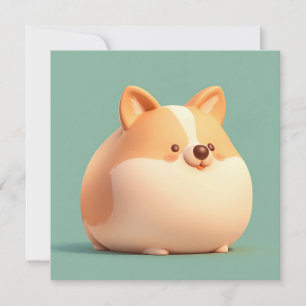 Arte de cachorro Corgi con tarjeta plana de arcill