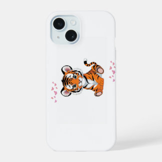Arte de cachorro de tigre con mariposas rosadas -