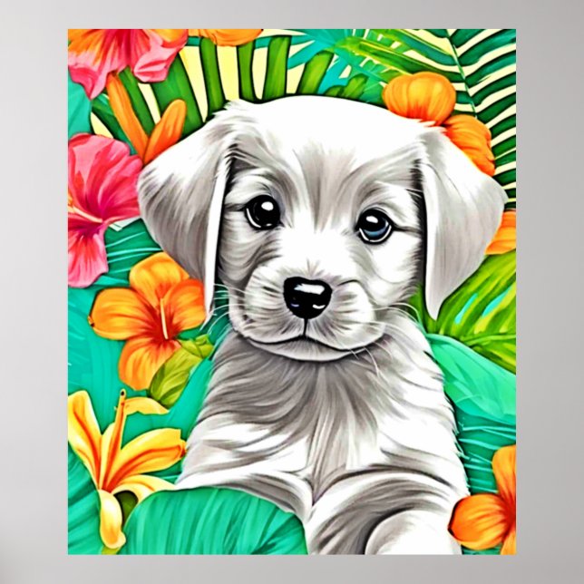 Arte De Cachorro Floral (Frente)