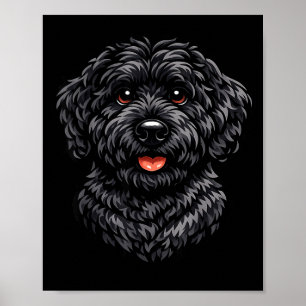 arte de cachorro labradoodle negro lindo doodle pa