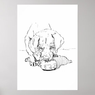 Arte de Cachorro Labrador, Dibujo Minimalista