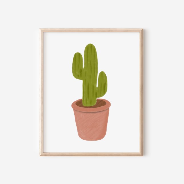 Arte de Cactus en Maceta Dibujado a Mano con Paste (Subido por el creador)