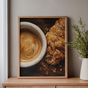 Arte de Café y Croissant Parisino