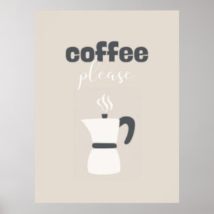 Arte de Cafetera de Tono Neutro - Café Por Favor