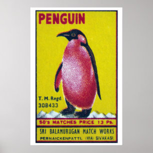 Arte de caja de cerillas de pingüino, arte popular