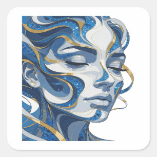 Arte de calcomanía abstracta de plata Signature