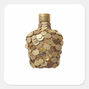 Arte de calcomanía BOTELLA DE DINERO Gris Quirky