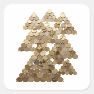 Arte de calcomanía de árbol dorado que llama la at