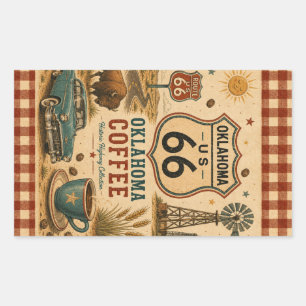 Arte de calcomanía de café Oklahoma Mother Road