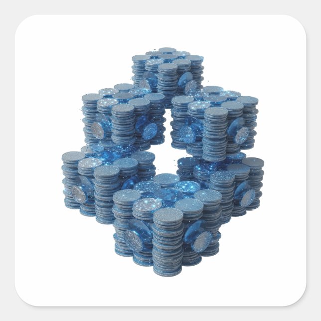 Arte de Calcomanía de Monedas Azules de Plata Dive (Anverso)