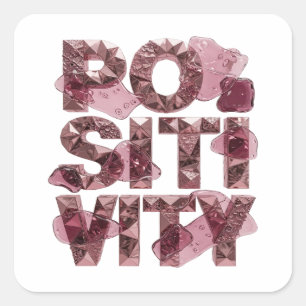 Arte de calcomanía de POSITIVIDAD rosa lindo
