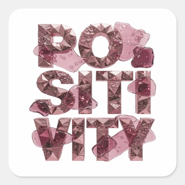 Arte de calcomanía de POSITIVIDAD rosa lindo (Anverso)