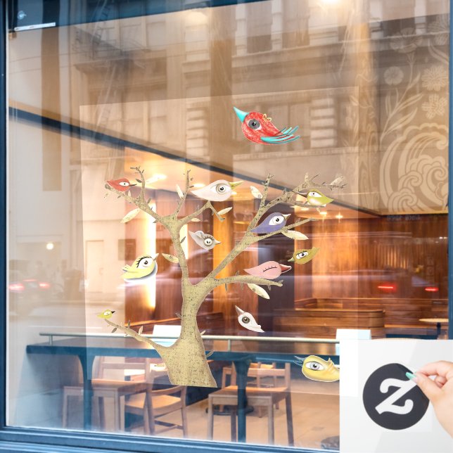 arte de calcomanía de transparencia de Rupydetequi (Ventana de cafetería)