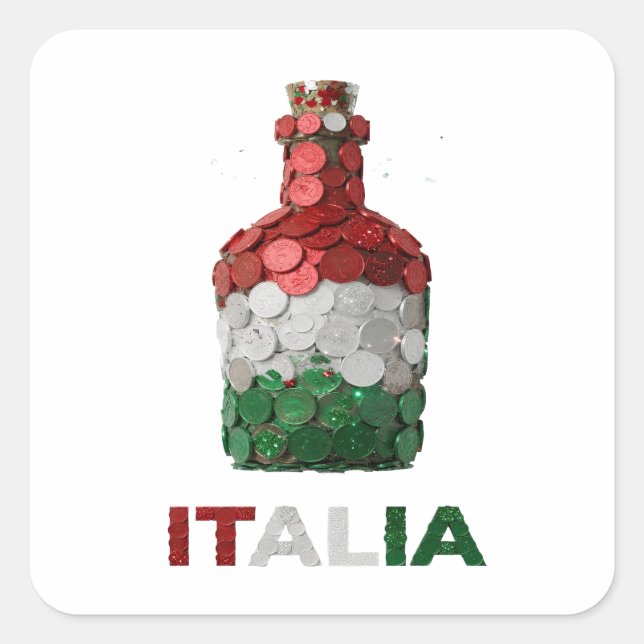 Arte de Calcomanía ITALIA Plateado de Moda (Anverso)