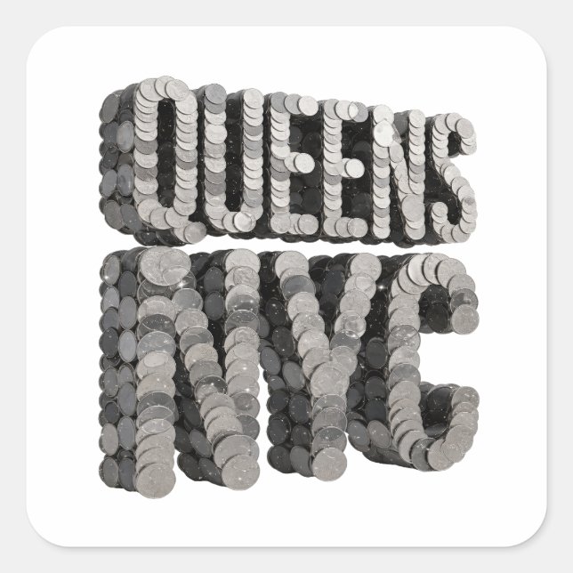 Arte de calcomanía Luxe Gray QUEENS NYC (Anverso)