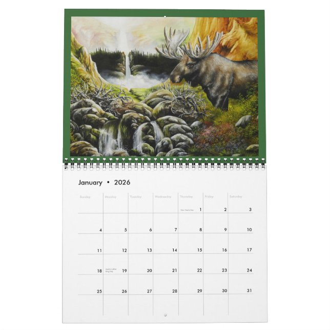 Arte de calendario de vida silvestre 2012 por Davi (Jan 2026)