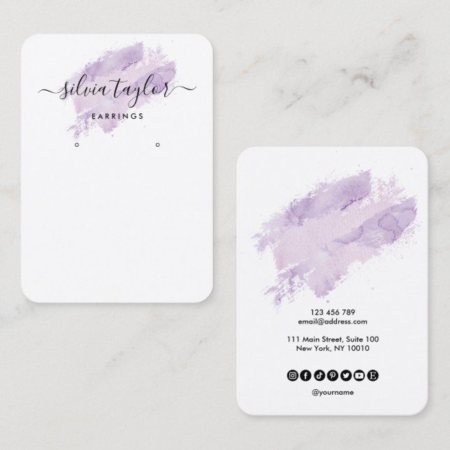 Arte de caligrafía Lavanda de la tarjeta de visual (Anverso / Reverso)