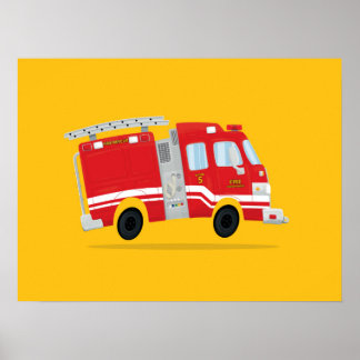 Arte de Camión de Bomberos Adorable