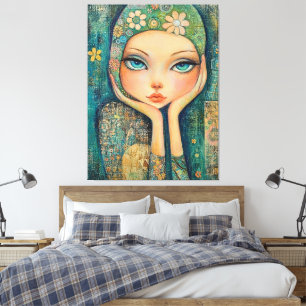 ARTE DE CÁÑAMO CAPRICHOSO DE NIÑA DE OJOS GRANDES
