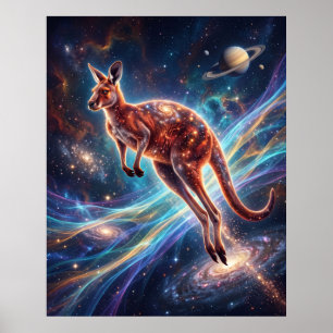 Arte de canguro estelar saltando viento solar
