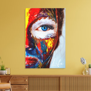 Arte de Cara Abstracto Colorido