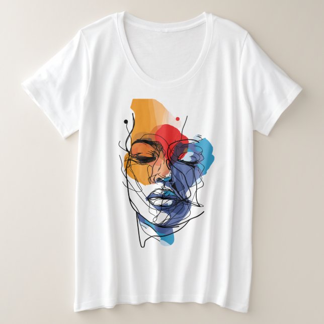 Arte de Cara de Línea Fluida Abstracta (Anverso del diseño)
