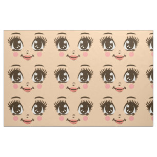 Arte de cara de muñeca de tela de niña de dibujos 