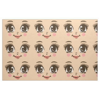 Arte de cara de muñeca de tela de niña de dibujos