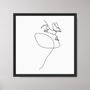 Arte de Cara de Una Línea Minimalista Línea Abst