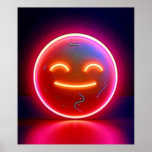 Arte de Cara Feliz con Resplandor de Neón
