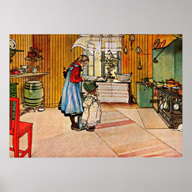 Arte de Carl Larsson: La cocina (Frente)
