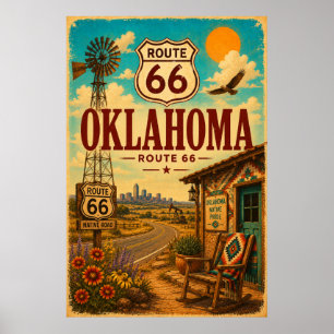 Arte de carretera nativa de Oklahoma de la ruta 66