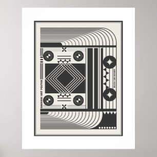 arte de cartel bauhaus en blanco y negro