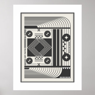 arte de cartel bauhaus en blanco y negro