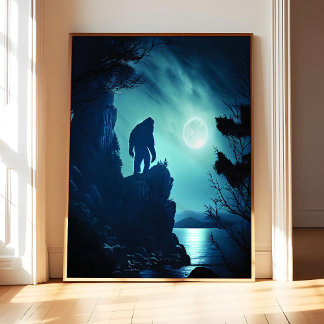 Arte de cartel de Bigfoot, impresión de arte, deco
