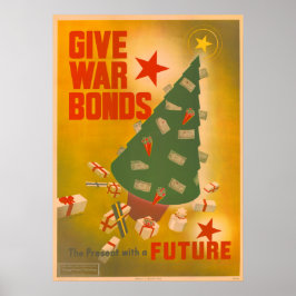 Arte de cartel de campaña de bonos de Navidad vint