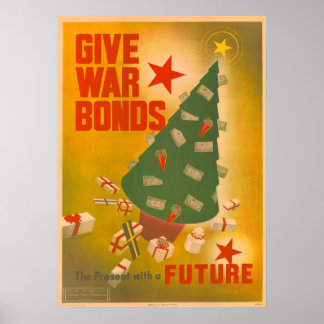 Arte de cartel de campaña de bonos de Navidad vint