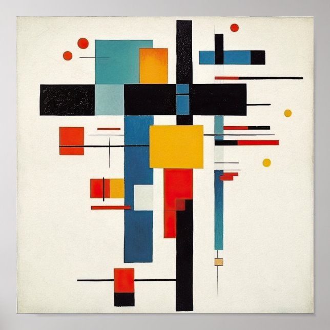 Arte de cartel de cruz suprematista (Frente)