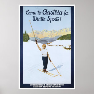 Arte de cartel de esquí de Austria Impresión de vi