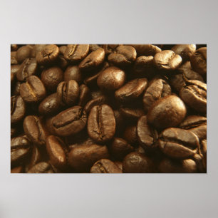 Arte de cartel de granos de café