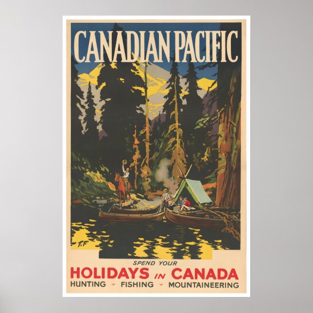 Arte de cartel de pesca en Canadá Impresión de caz (Frente)