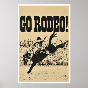 Arte de cartel de rodeo Impresión occidental Vaque