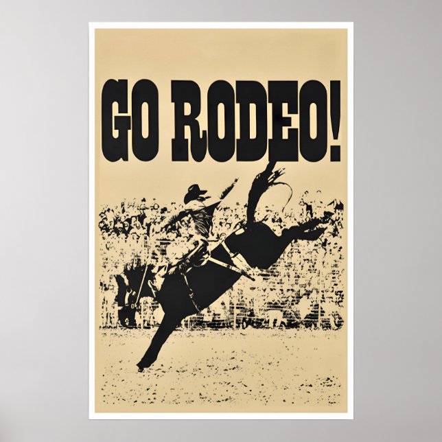Arte de cartel de rodeo Impresión occidental Vaque (Frente)