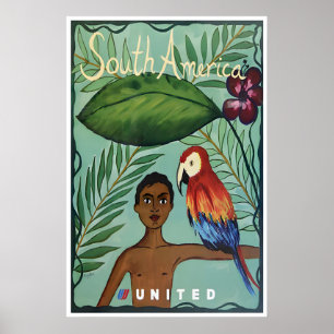 Arte de cartel de Sudamérica Impresión de viaje Pa